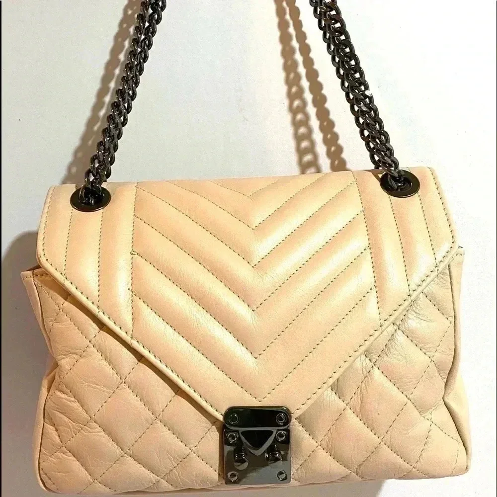 Borse in pelle pink quilted leather satchel handbag